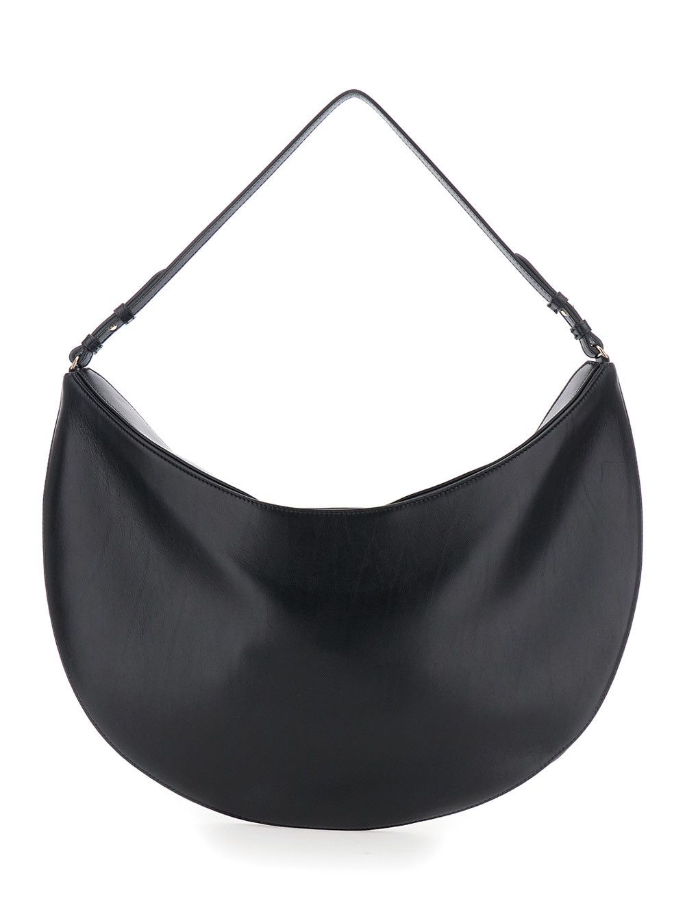 Jacquemus Black 'Le Calisso Rond Large' Shoulder Bag with Adjustable Strap and Embossed Logo in Leather for Women Size ONE SIZE - 4 Thumbnail