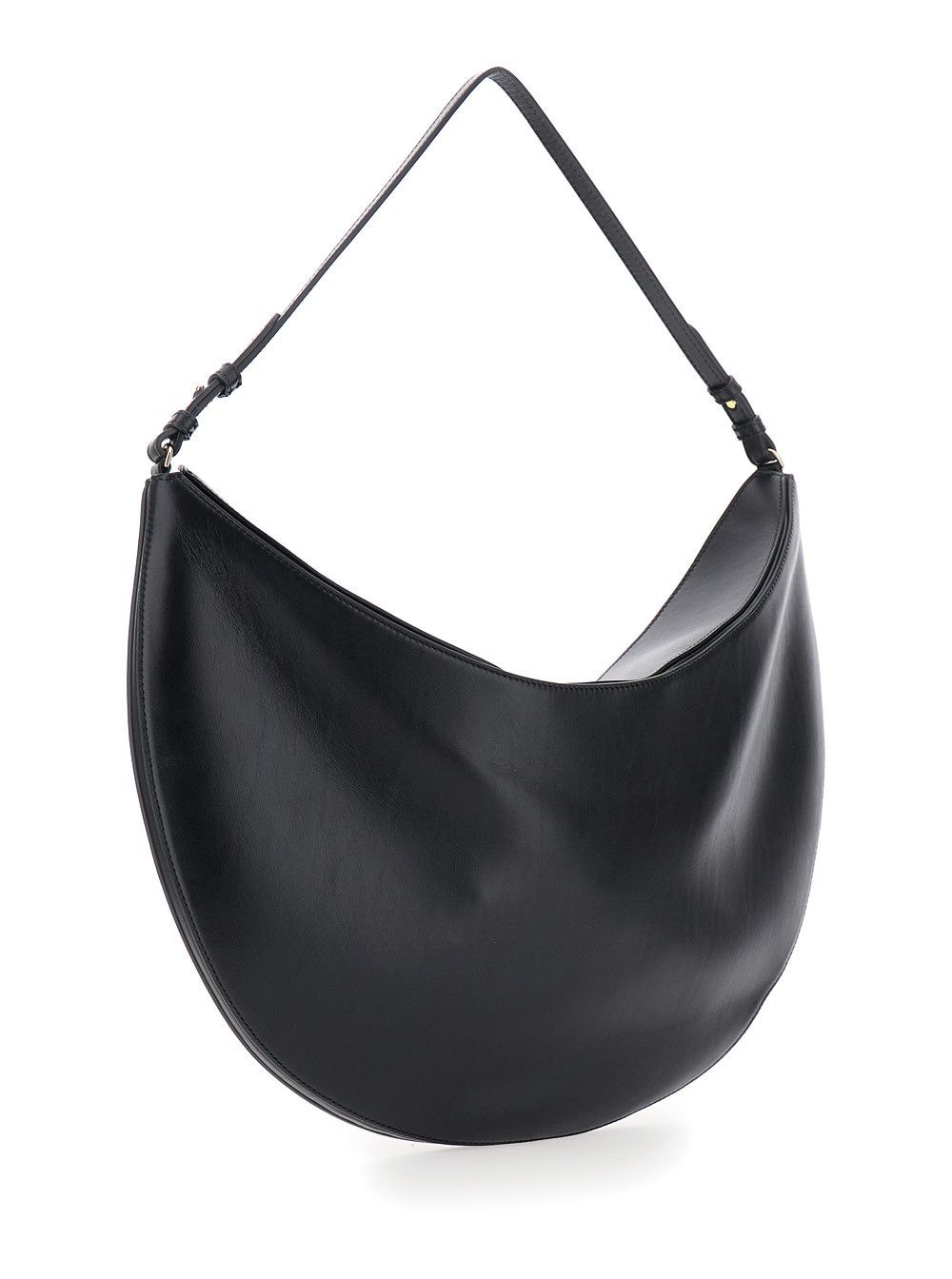 Jacquemus Black 'Le Calisso Rond Large' Shoulder Bag with Adjustable Strap and Embossed Logo in Leather for Women Size ONE SIZE - 3 Thumbnail