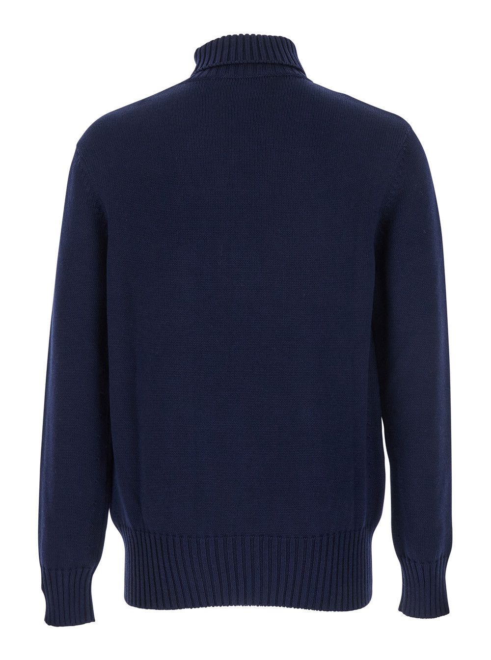 Givenchy Blue Turtleneck Sweater with Logo Lettering on the Front in Wool Man Size US S / EU 44-46 / 1 - 2 Thumbnail