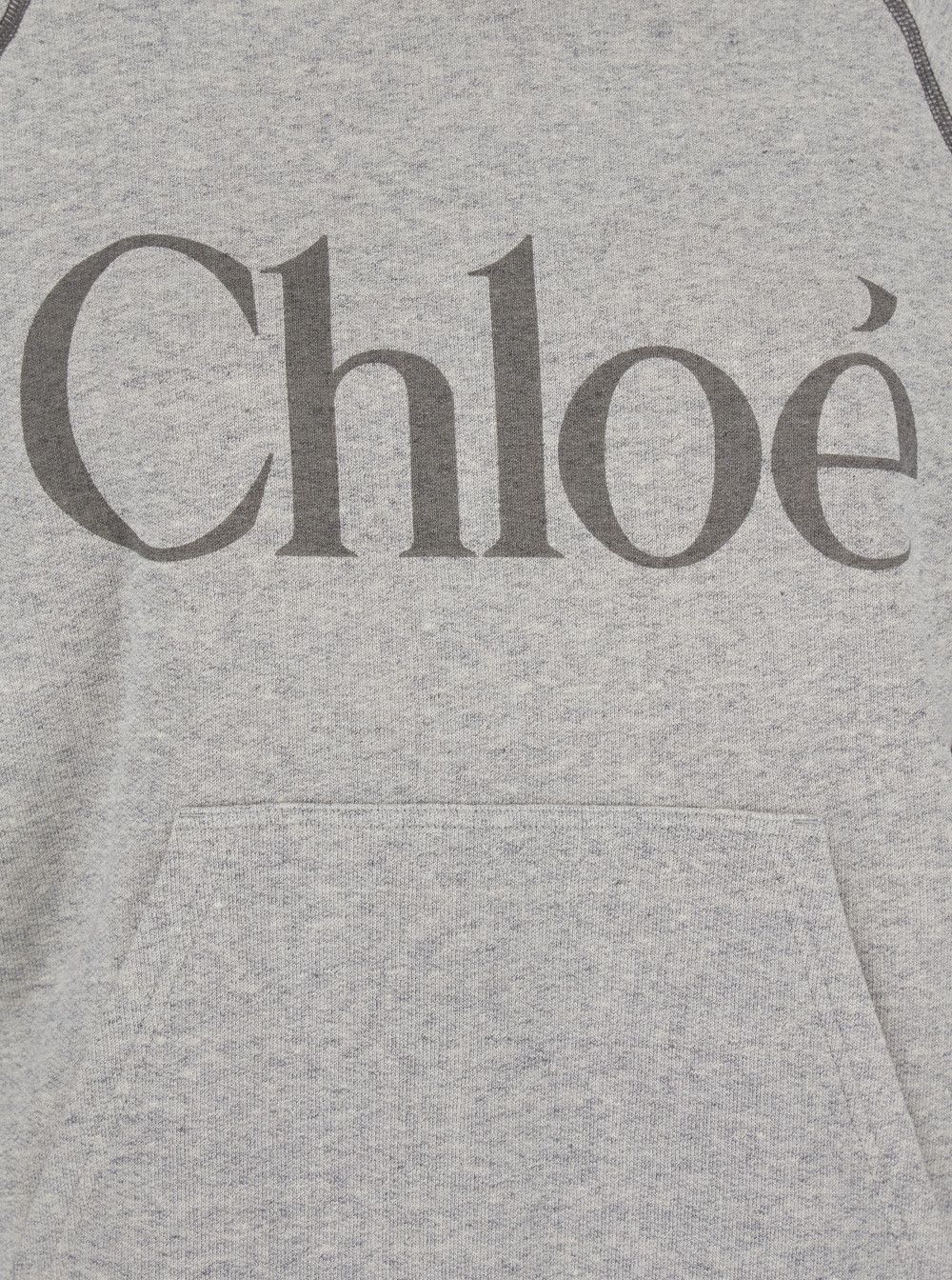 Chloe Grey Sweatshirt with Front Logo Lettering in Cotton Blend Woman Size S / US 4 / IT 40 - 3 Thumbnail