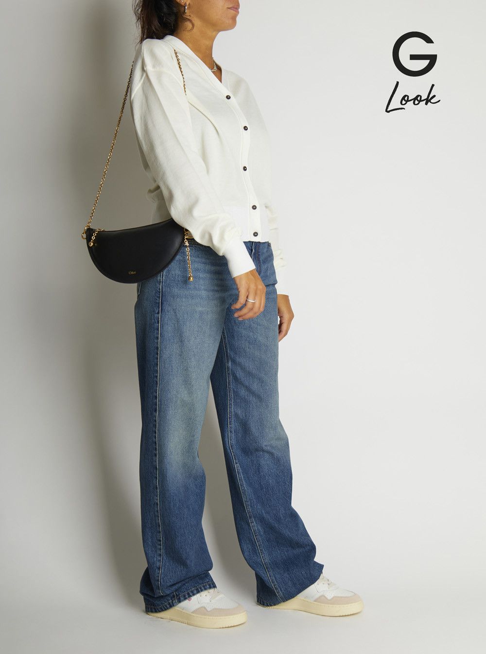 Chloe Black Shoulder Bag with Chain Shoulder Strap and Half Moon Design in Leather Woman Size ONE SIZE - 6 Thumbnail