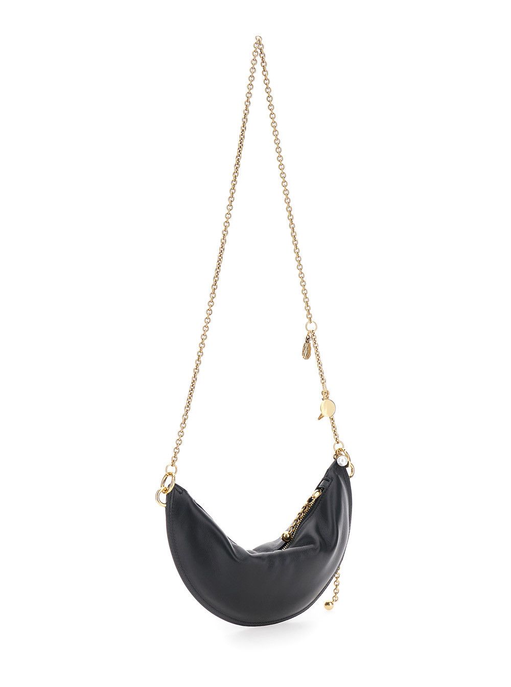 Chloe Black Shoulder Bag with Chain Shoulder Strap and Half Moon Design in Leather Woman Size ONE SIZE - 3 Thumbnail