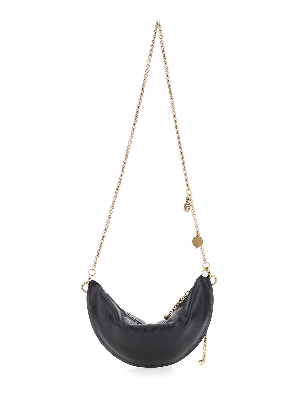 Chloe Black Shoulder Bag with Chain Shoulder Strap and Half Moon Design in Leather Woman Size ONE SIZE - 4 Thumbnail