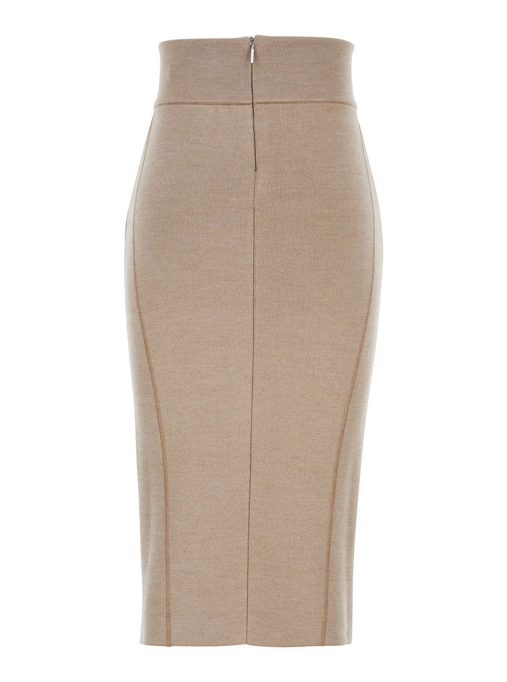 Jacquemus Beige Skirt with Pencil Desgin in Wool Woman Size 28" / US 6 / IT 42 - 2 Thumbnail