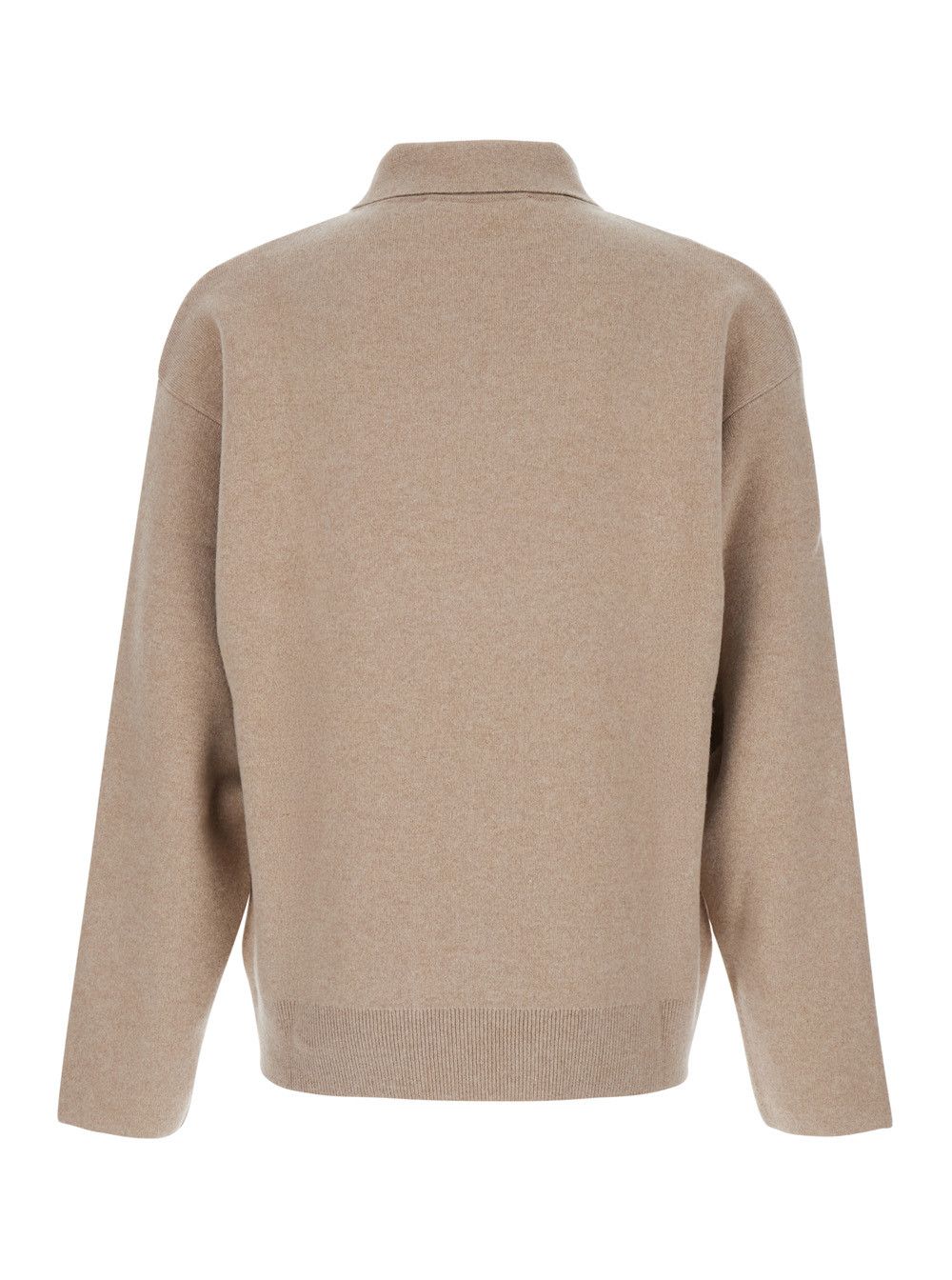 Jacquemus Beige Sweater with Polo Collar and Ribbed Details in Wool Man Size US L / EU 52-54 / 3 - 2 Thumbnail