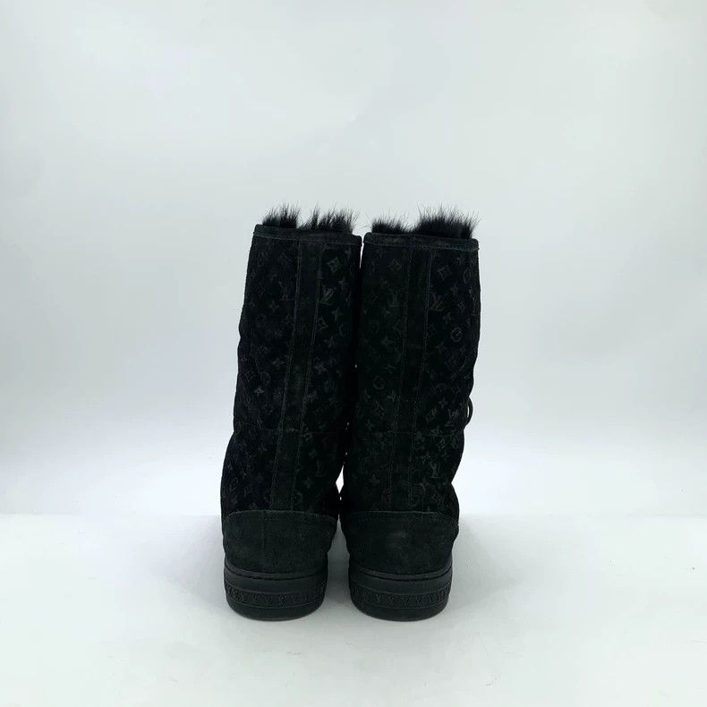 Louis Vuitton Louis Vuitton Black Logo Fur Lined Short Boots - dmc Size US 10 / EU 43 - 4 Thumbnail