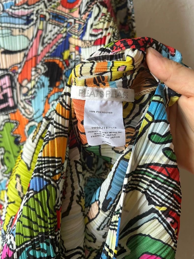 Issey Miyake Pleats Please Graffiti Print Short Sleeve Top - dmc Size US M / EU 48-50 / 2 - 4 Thumbnail