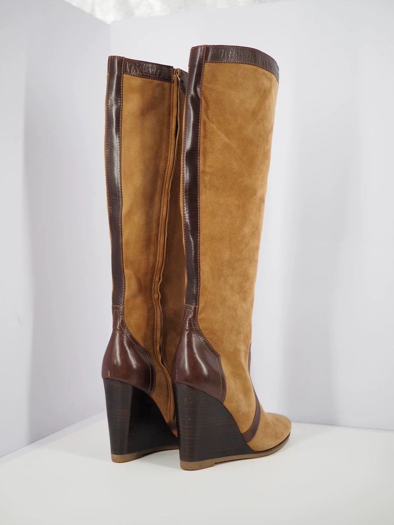 Hermes Hermes Khaki Knee-High Leather Boots - dmc Size US 5 / EU 37 - 2 Thumbnail