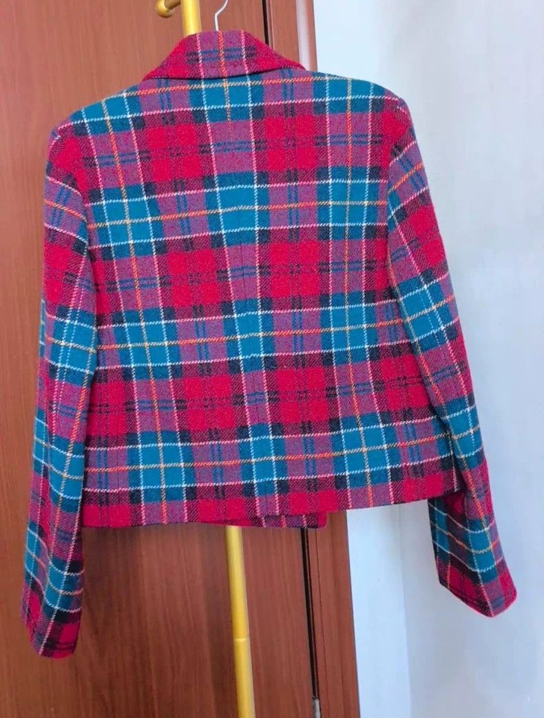 Vivienne Westwood VW Red Blue Plaid Wool Blazer - dmc Size US M / EU 48-50 / 2 - 2 Thumbnail