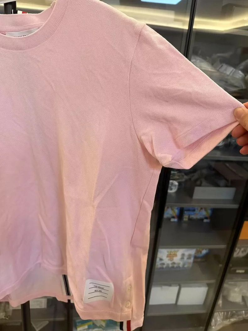 Thom Browne THOM BROWNE Pink Striped Short-Sleeve T-Shirt - dmc Size US M / EU 48-50 / 2 - 6 Thumbnail