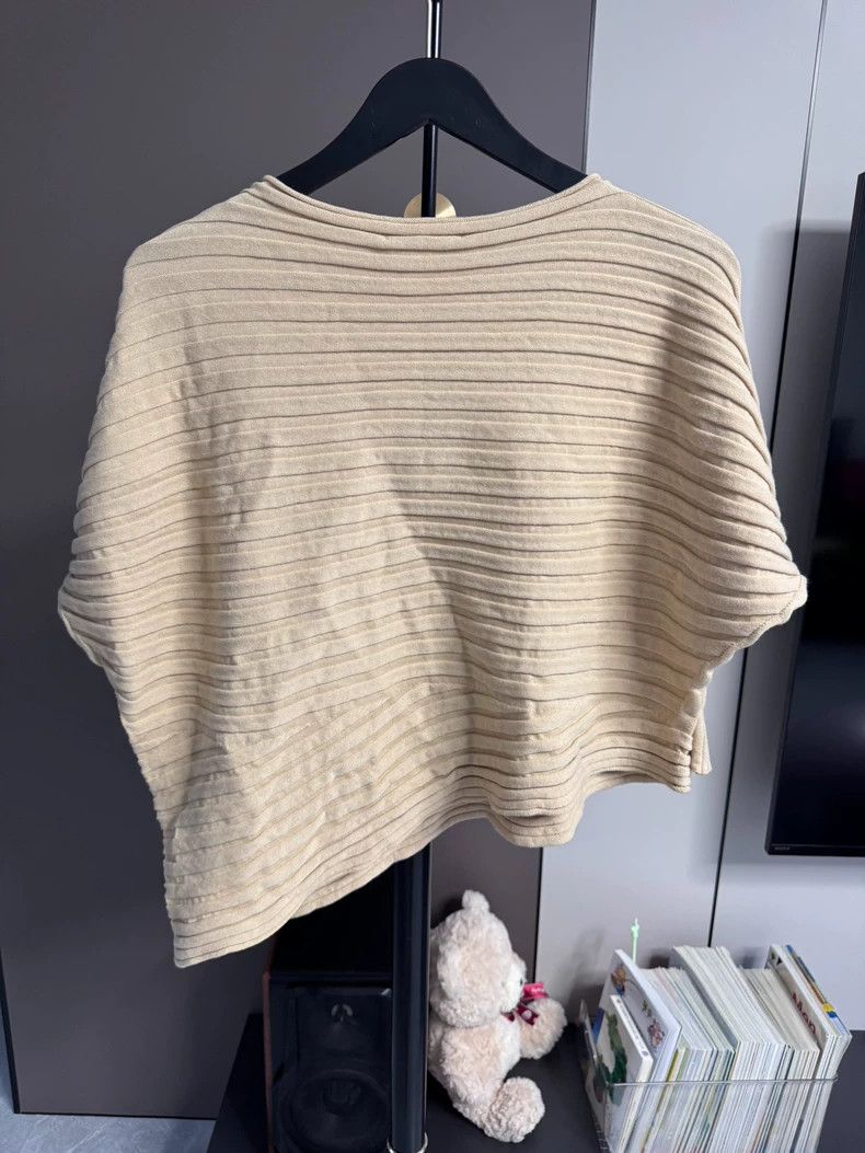 Issey Miyake Issey Miyake Beige Knit Top - dmc Size US M / EU 48-50 / 2 - 2 Thumbnail