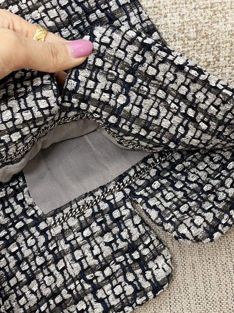 Chanel Chanel Silver Gray Tweed Short Coat - dmc Size US S / EU 44-46 / 1 - 7 Thumbnail
