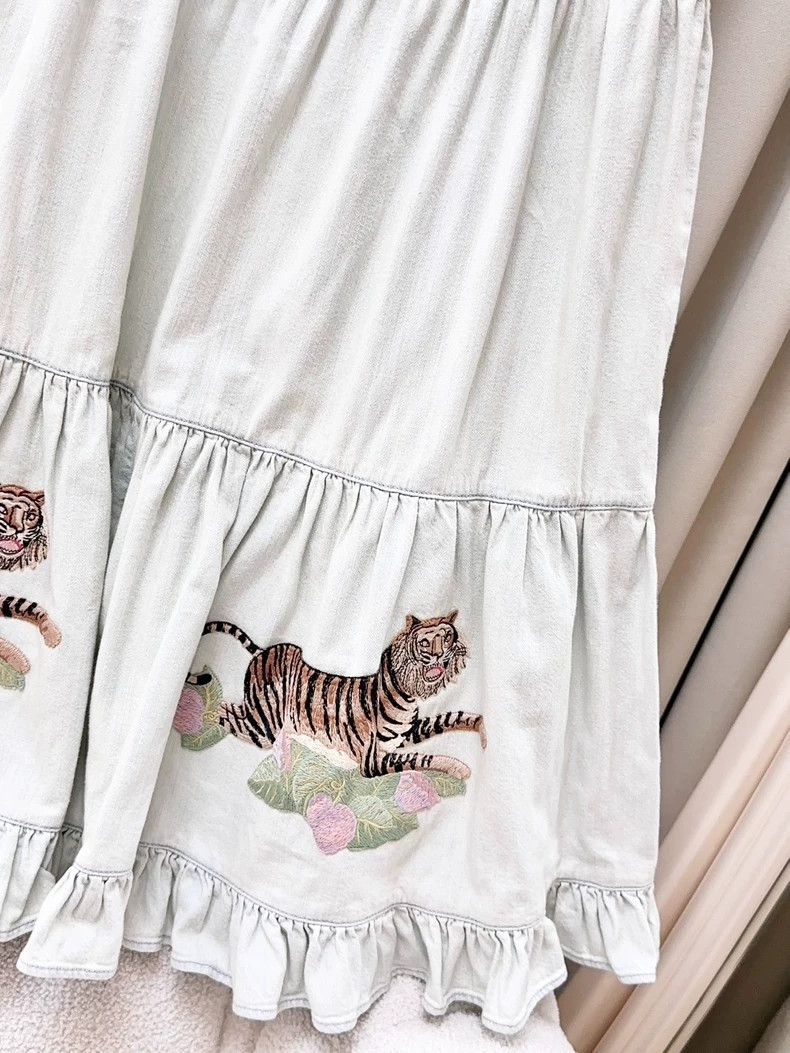 Gucci Gucci Tiger Embroidery Denim Long Skirt - dmc Size US 32 / EU 48 - 3 Thumbnail