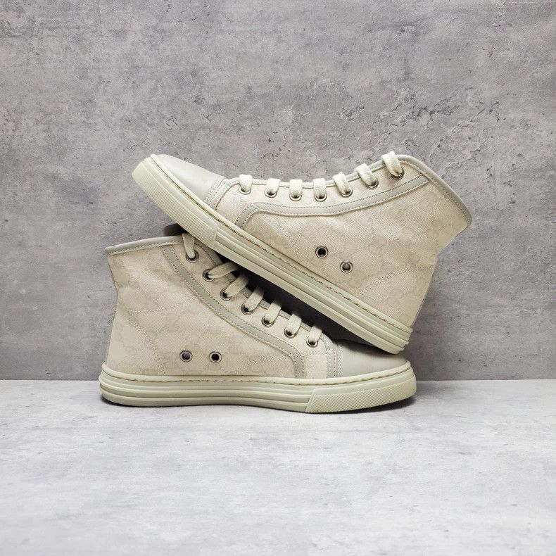 Gucci Gucci Monogram High-Top Canvas Sneakers - dmc Size US 5 / EU 37 - 4 Thumbnail