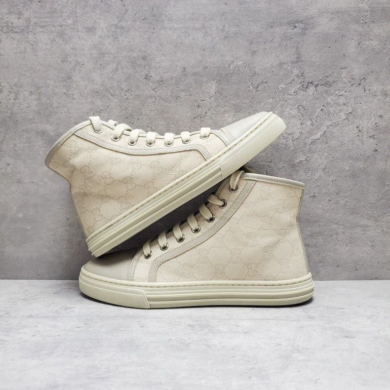 Gucci Gucci Monogram High-Top Canvas Sneakers - dmc Size US 5 / EU 37 - 5 Thumbnail