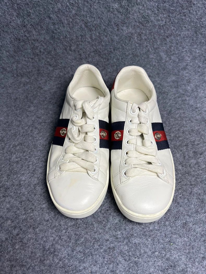 Gucci Gucci White Casual Sneakers with Stripes - dmc Size US 5 / EU 37 - 2 Thumbnail