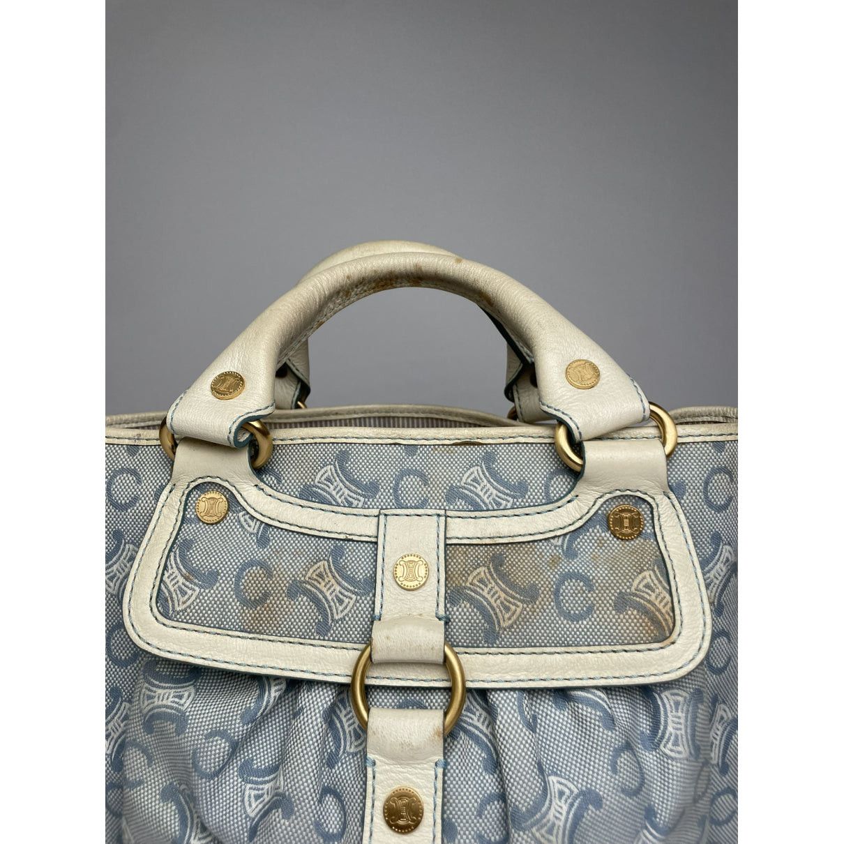 Celine Boogie Blue Cotton Handbag Size ONE SIZE - 4 Thumbnail