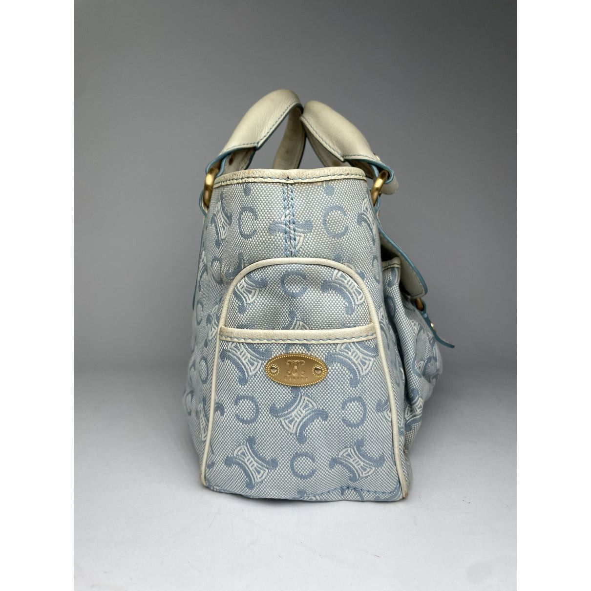 Celine Boogie Blue Cotton Handbag Size ONE SIZE - 5 Thumbnail
