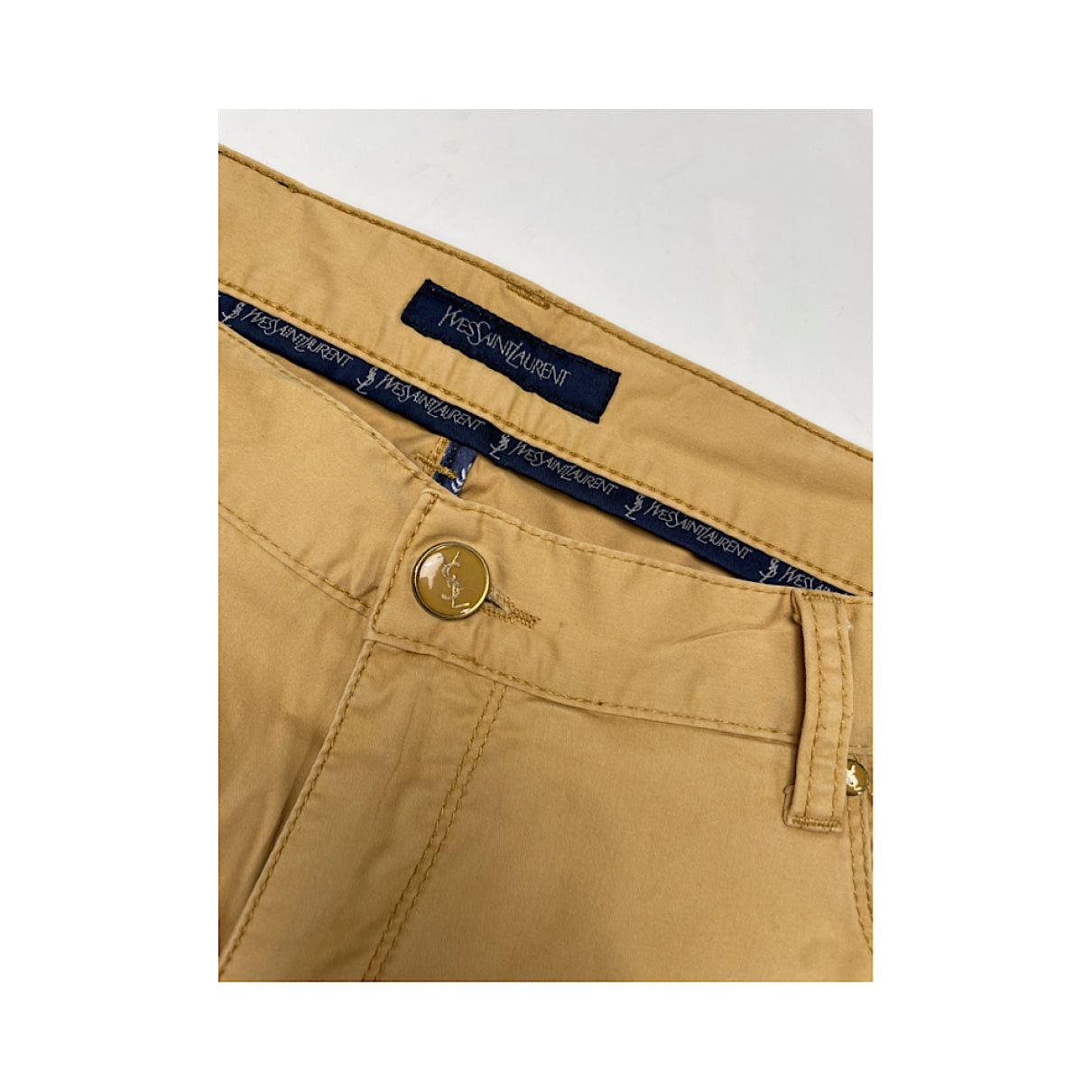 Yves Saint Laurent Yellow Cotton Trouser Size 36" / US 14 / IT 50 - 2 Thumbnail