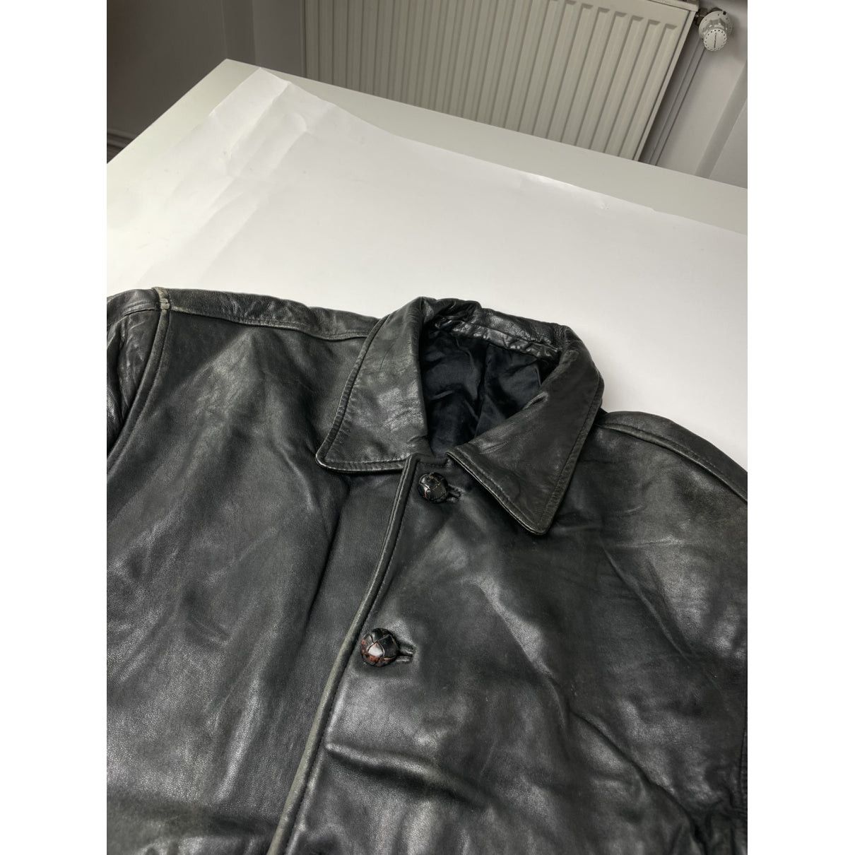 Kansai Yamamoto Black Leather Coat Size L / US 10 / IT 46 - 2 Thumbnail