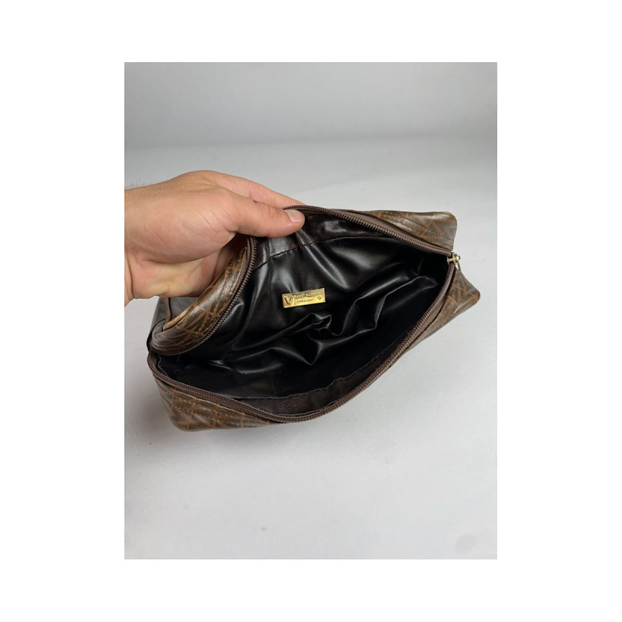 Mario Valentino Brown Leather Clutch Bag Size ONE SIZE - 4 Thumbnail