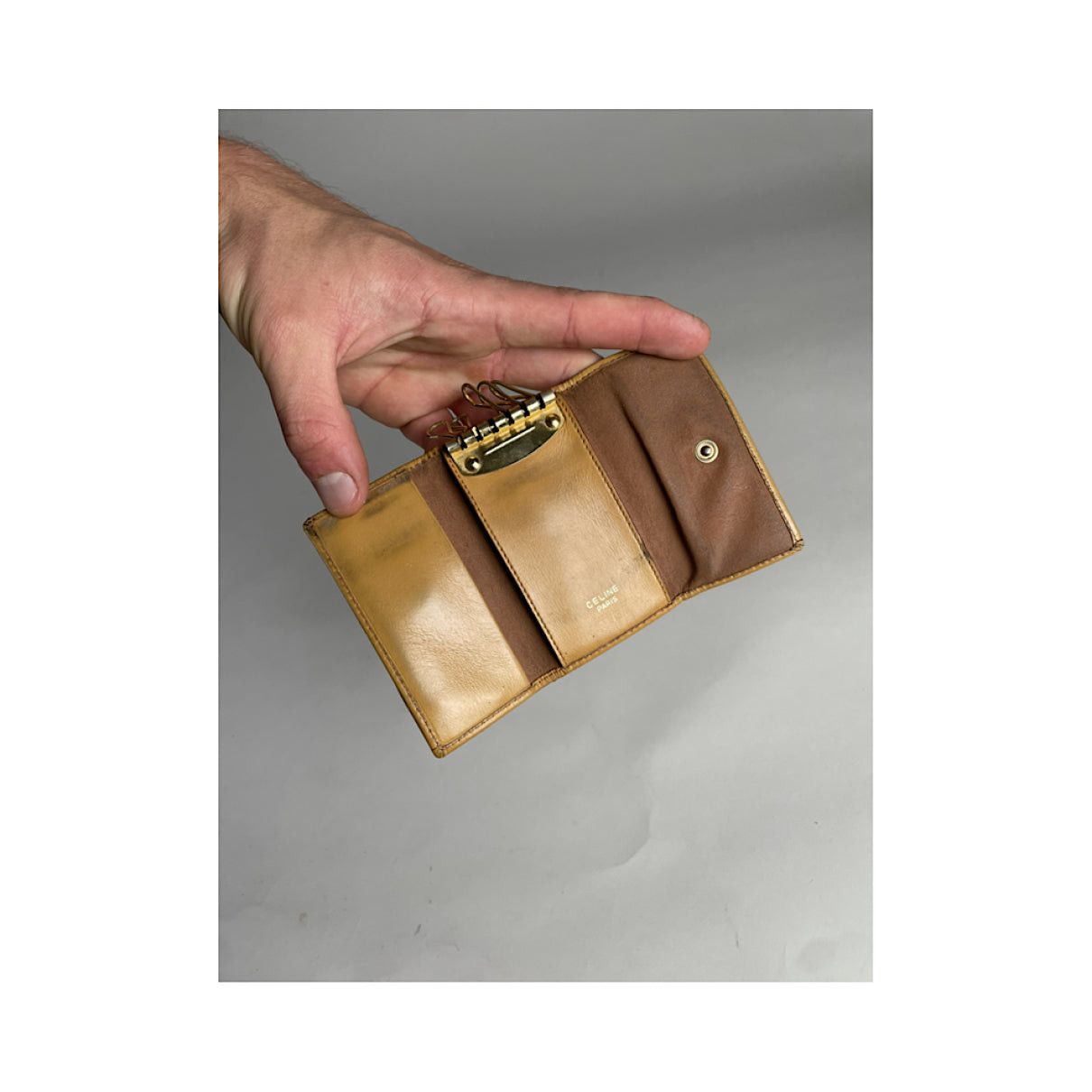 Celine Triomphe Beige Leather Wallet Size ONE SIZE - 4 Thumbnail