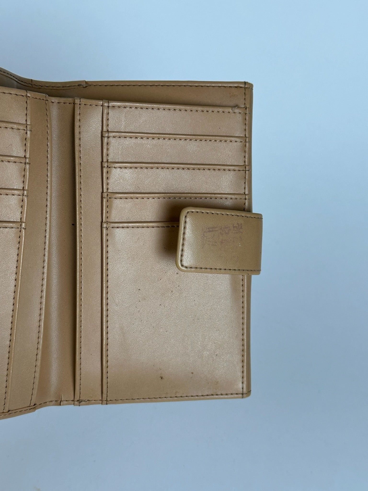 Courreges Vintage Leather Denim Wallet brown navy Size ONE SIZE - 4 Thumbnail