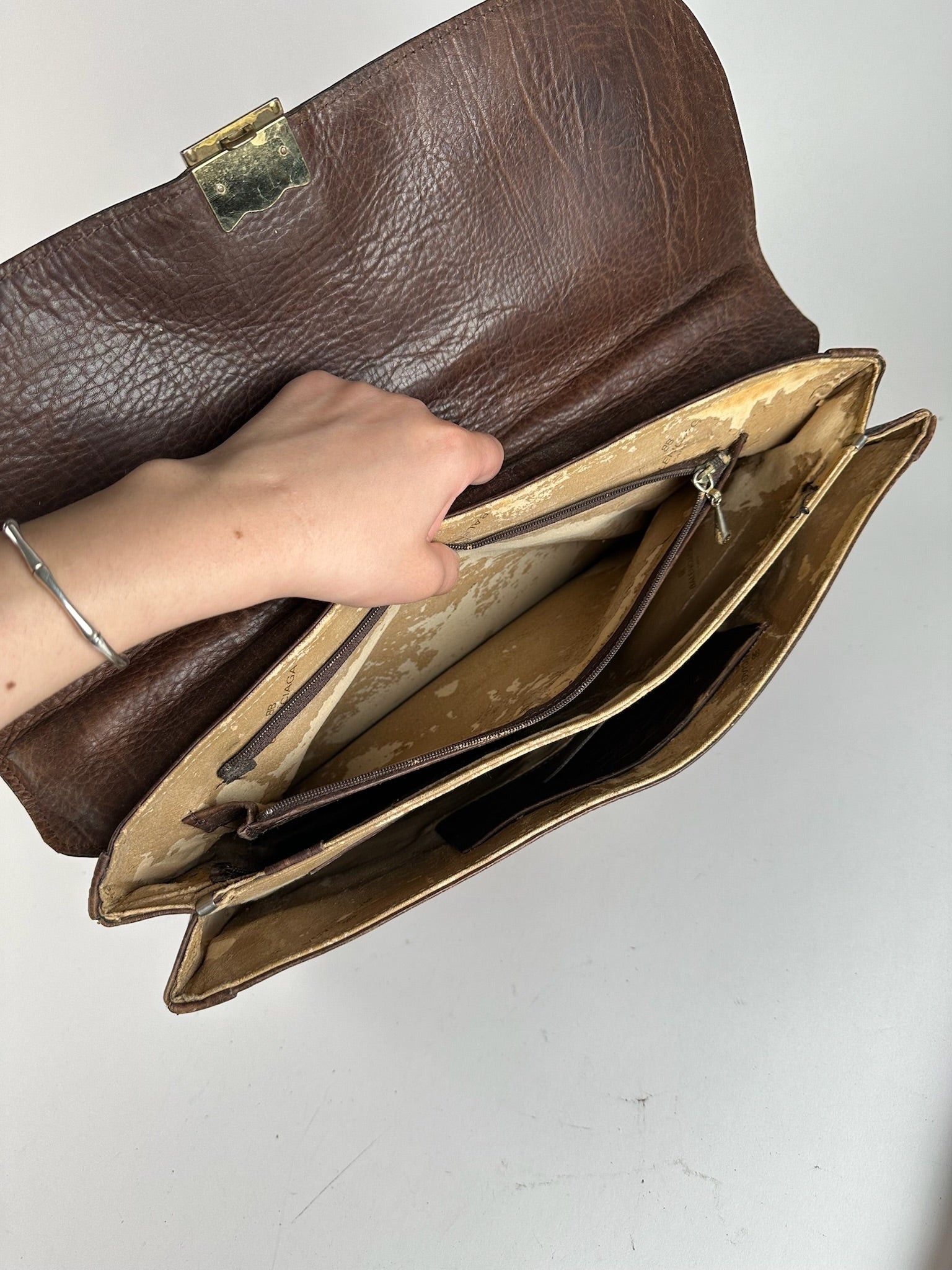 Balenciaga Vintage Leather Briefcase Brown Size ONE SIZE - 4 Thumbnail