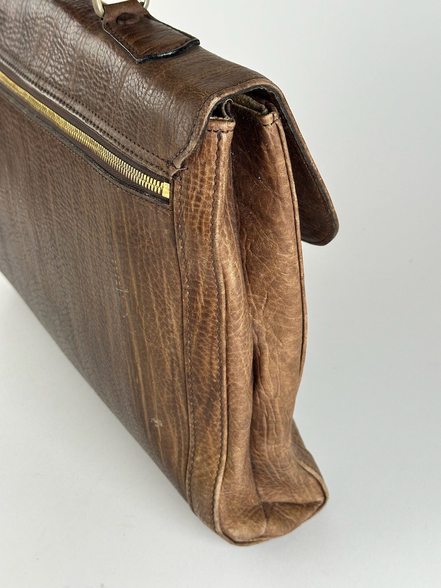Balenciaga Vintage Leather Briefcase Brown Size ONE SIZE - 9 Thumbnail