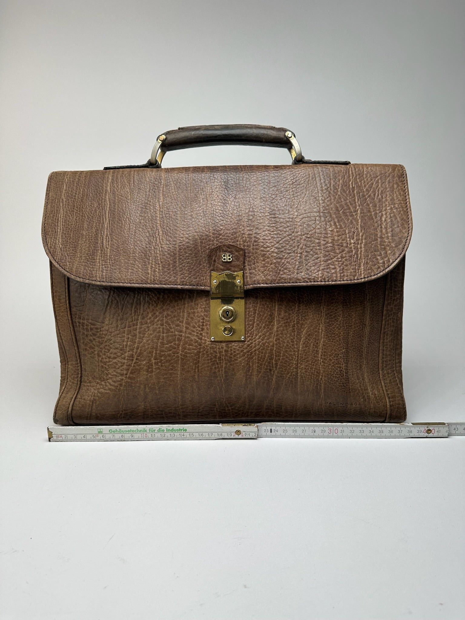 Balenciaga Vintage Leather Briefcase Brown Size ONE SIZE - 15 Thumbnail