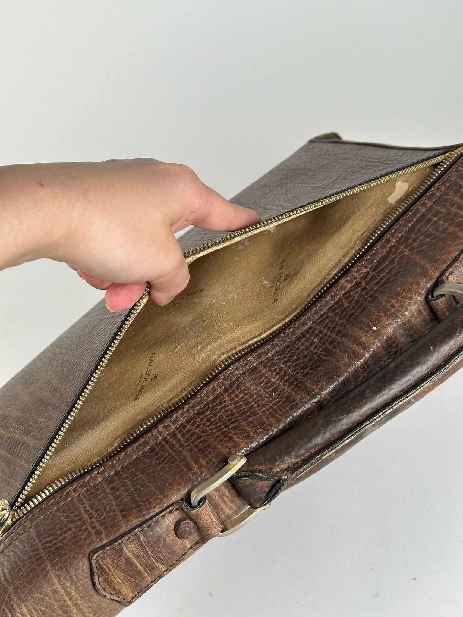 Balenciaga Vintage Leather Briefcase Brown Size ONE SIZE - 8 Thumbnail