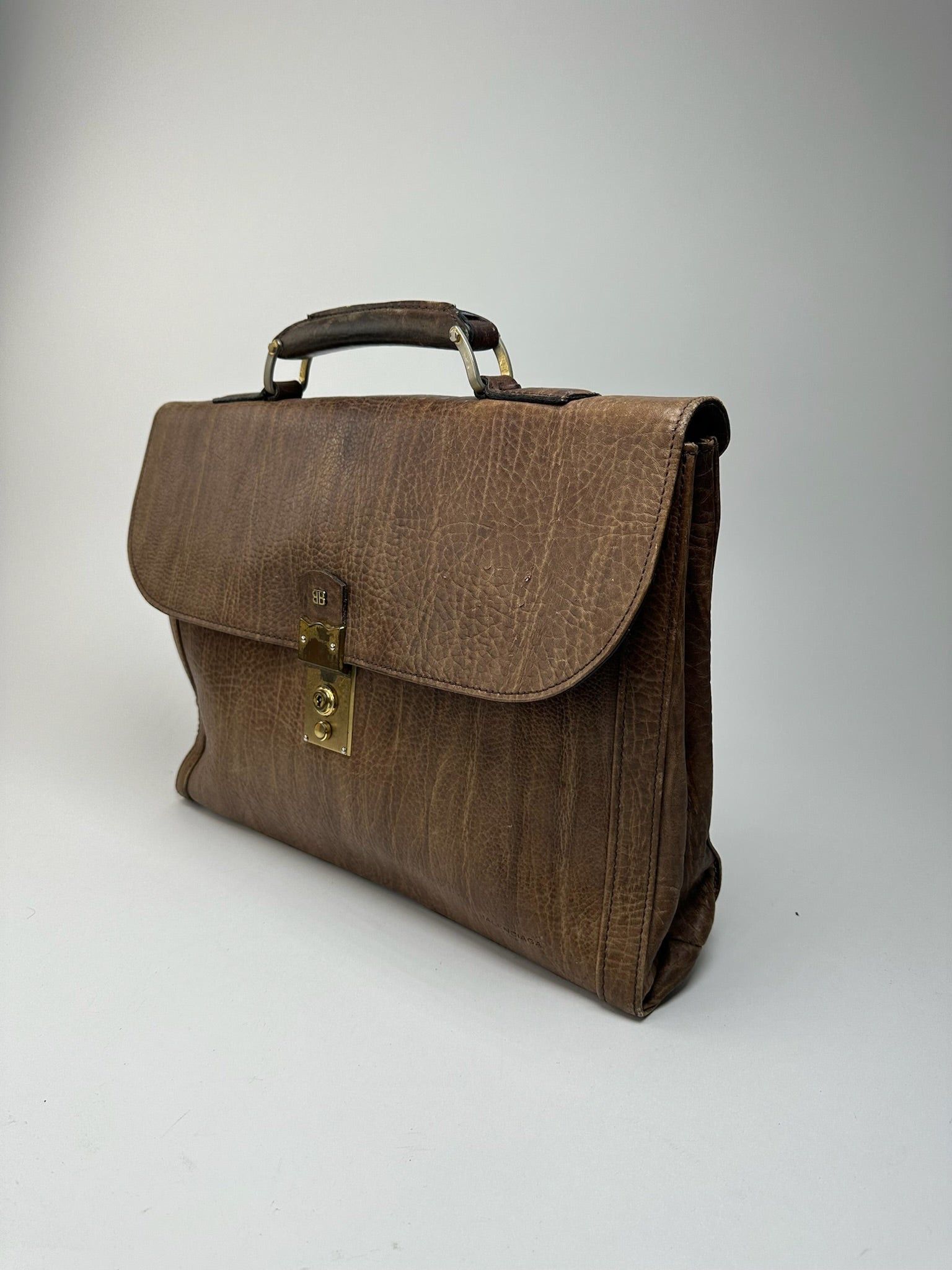 Balenciaga Vintage Leather Briefcase Brown Size ONE SIZE - 13 Thumbnail