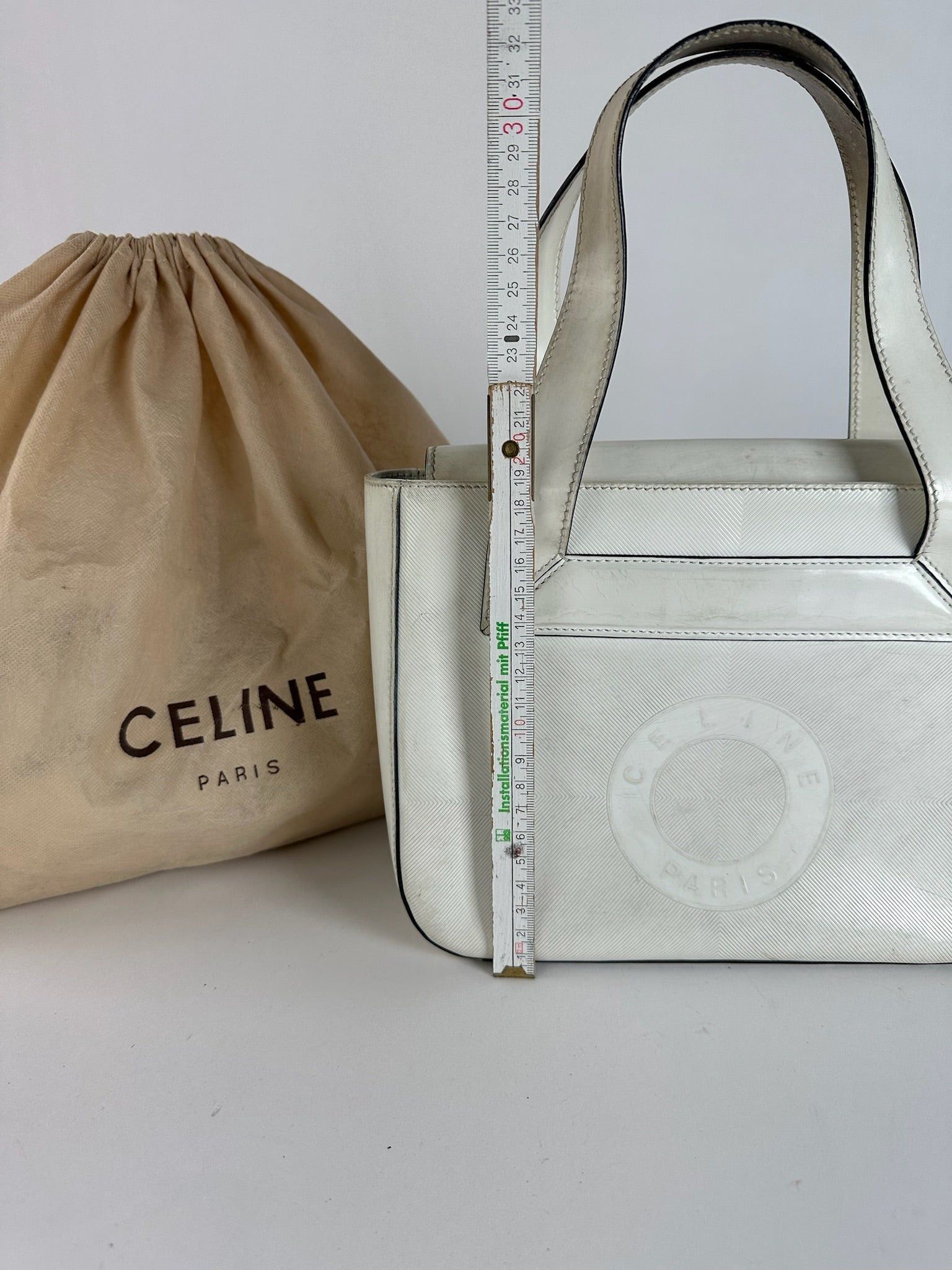 Celine Vintage Paris Leather cotton Handbag white Size ONE SIZE - 10 Thumbnail
