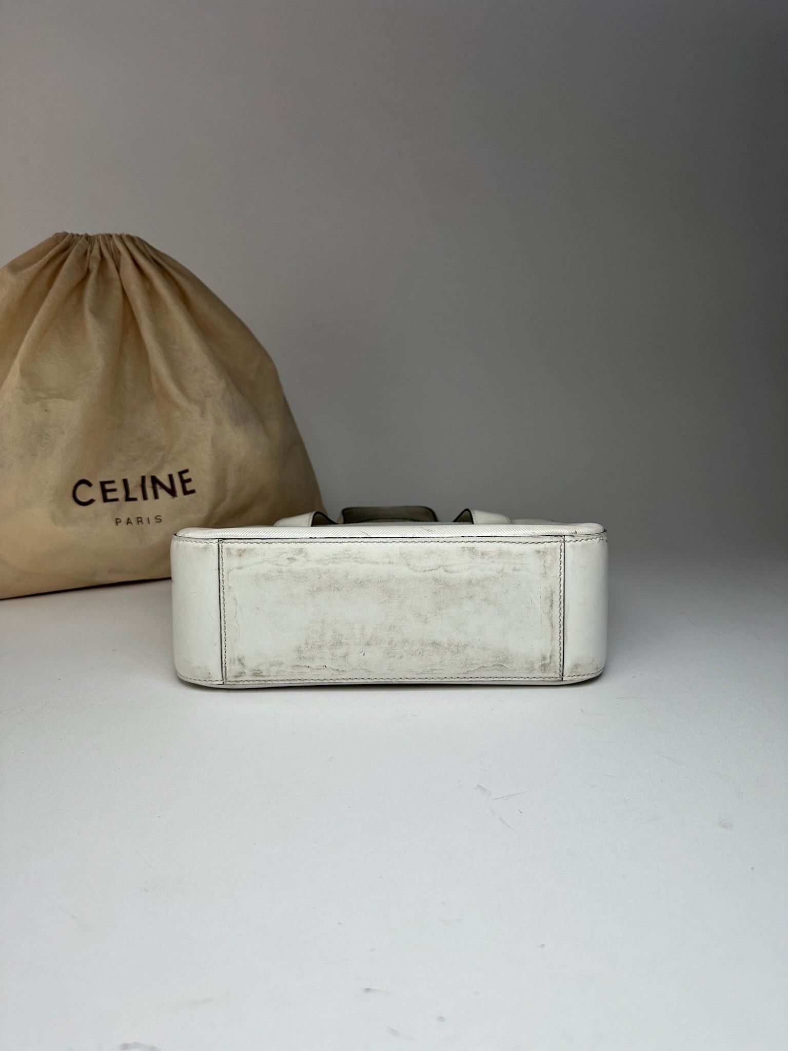 Celine Vintage Paris Leather cotton Handbag white Size ONE SIZE - 9 Thumbnail