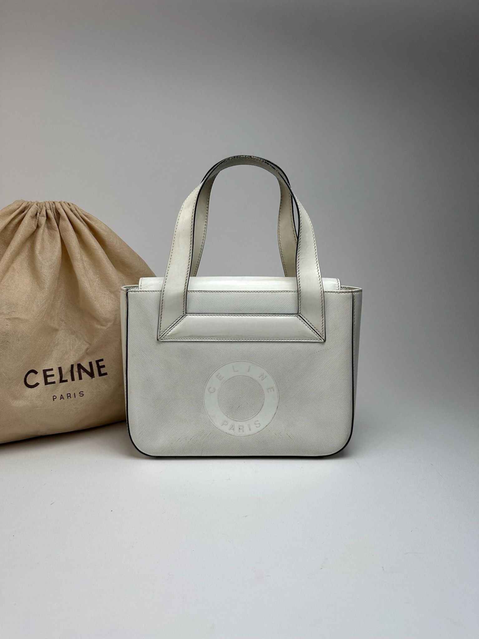 Celine Vintage Paris Leather cotton Handbag white Size ONE SIZE - 6 Thumbnail