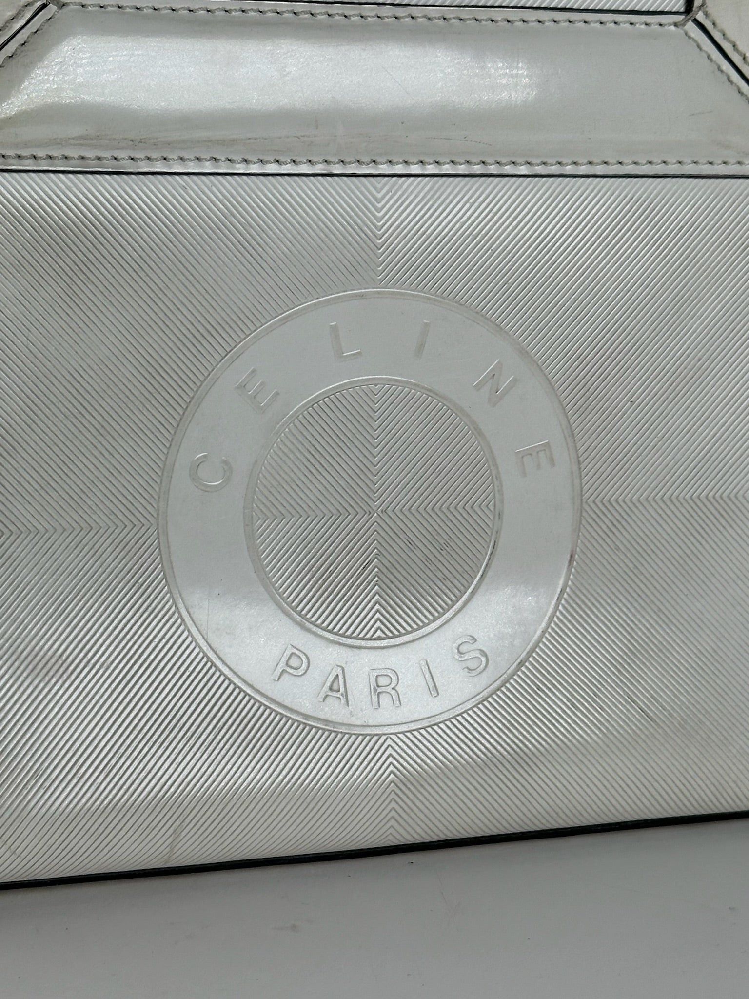 Celine Vintage Paris Leather cotton Handbag white Size ONE SIZE - 4 Thumbnail