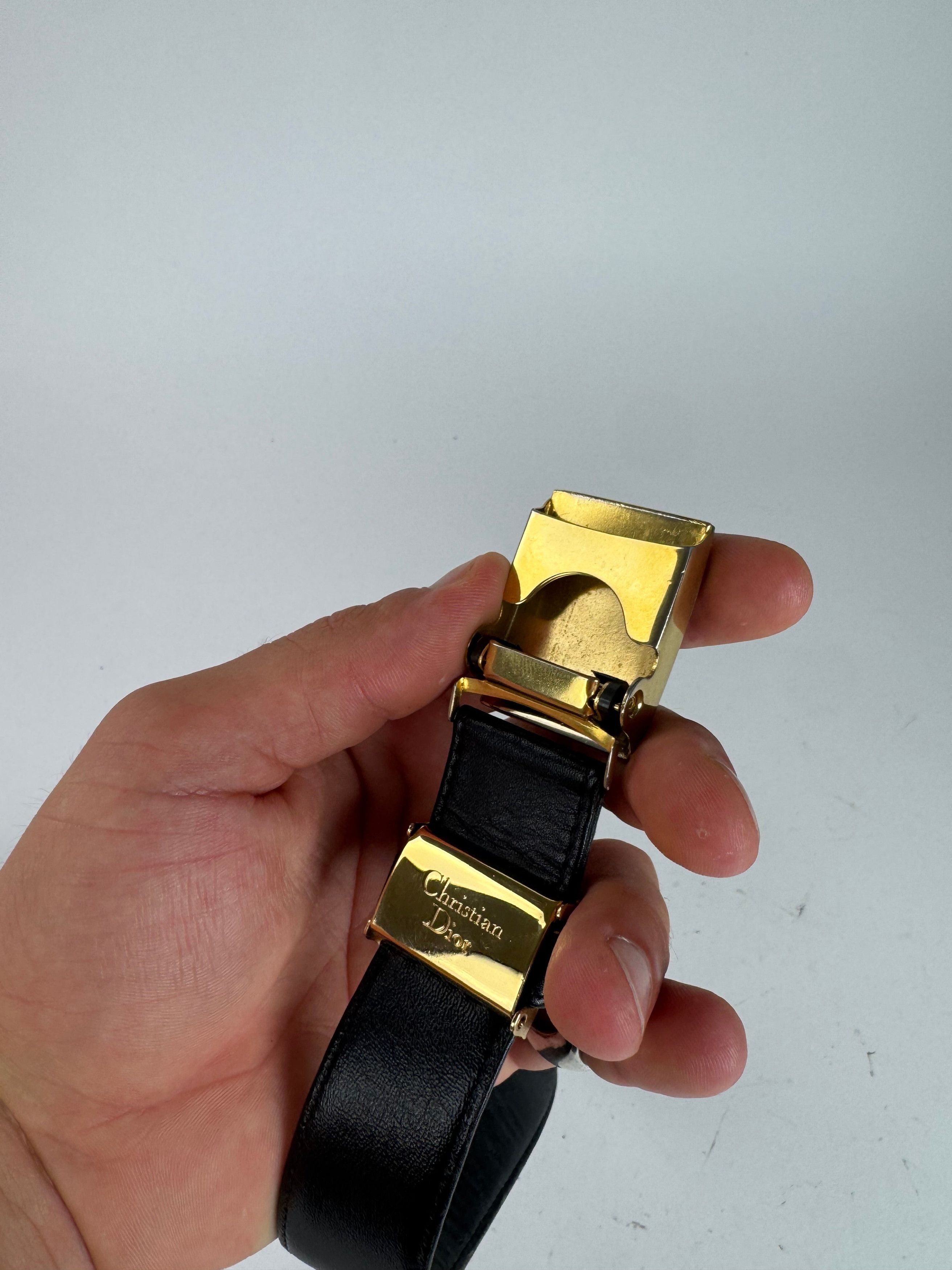 Dior Vintage Leather Belt Black Size ONE SIZE - 7 Thumbnail