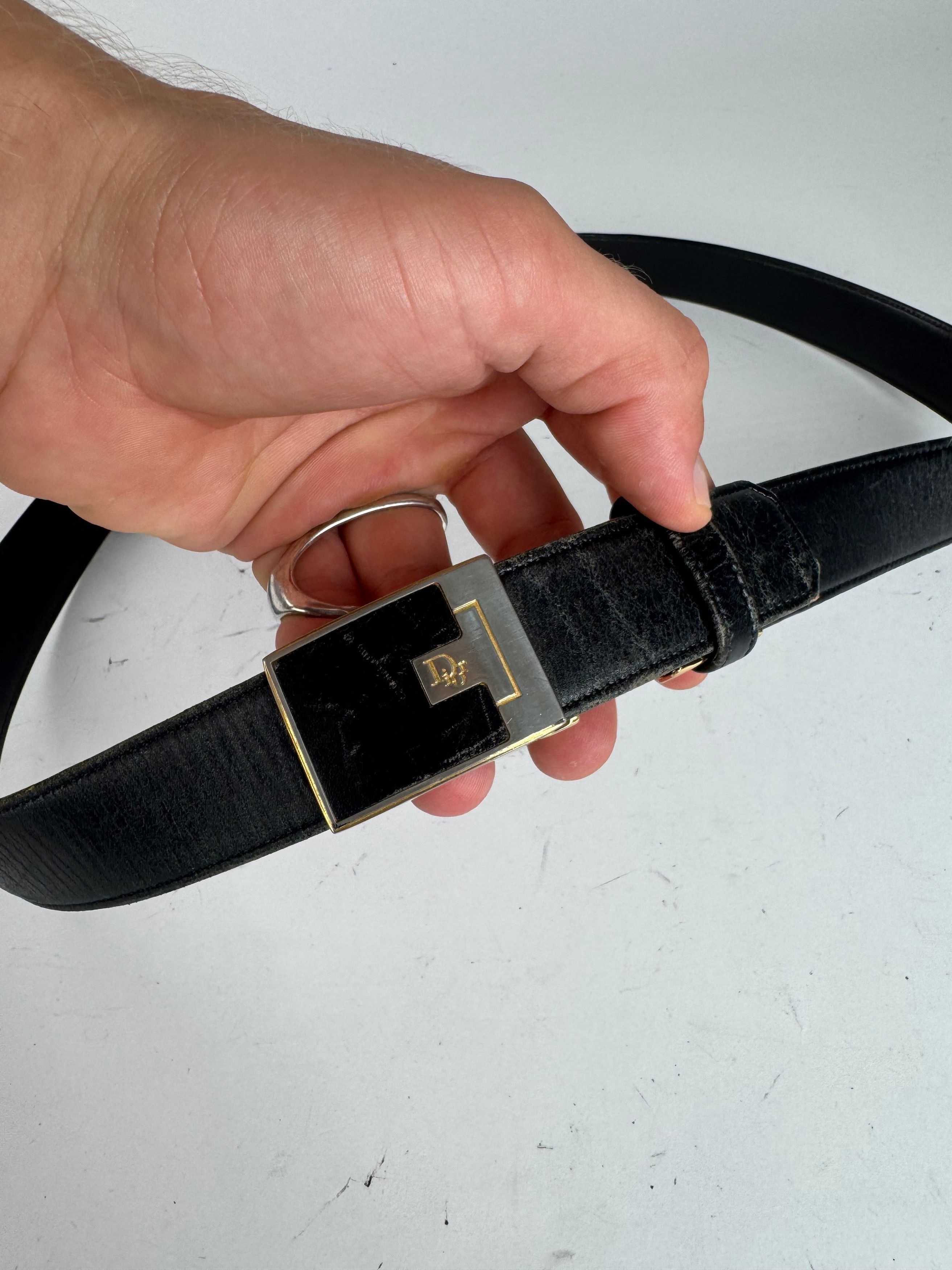 Dior Vintage Leather Belt Black Size ONE SIZE - 4 Thumbnail