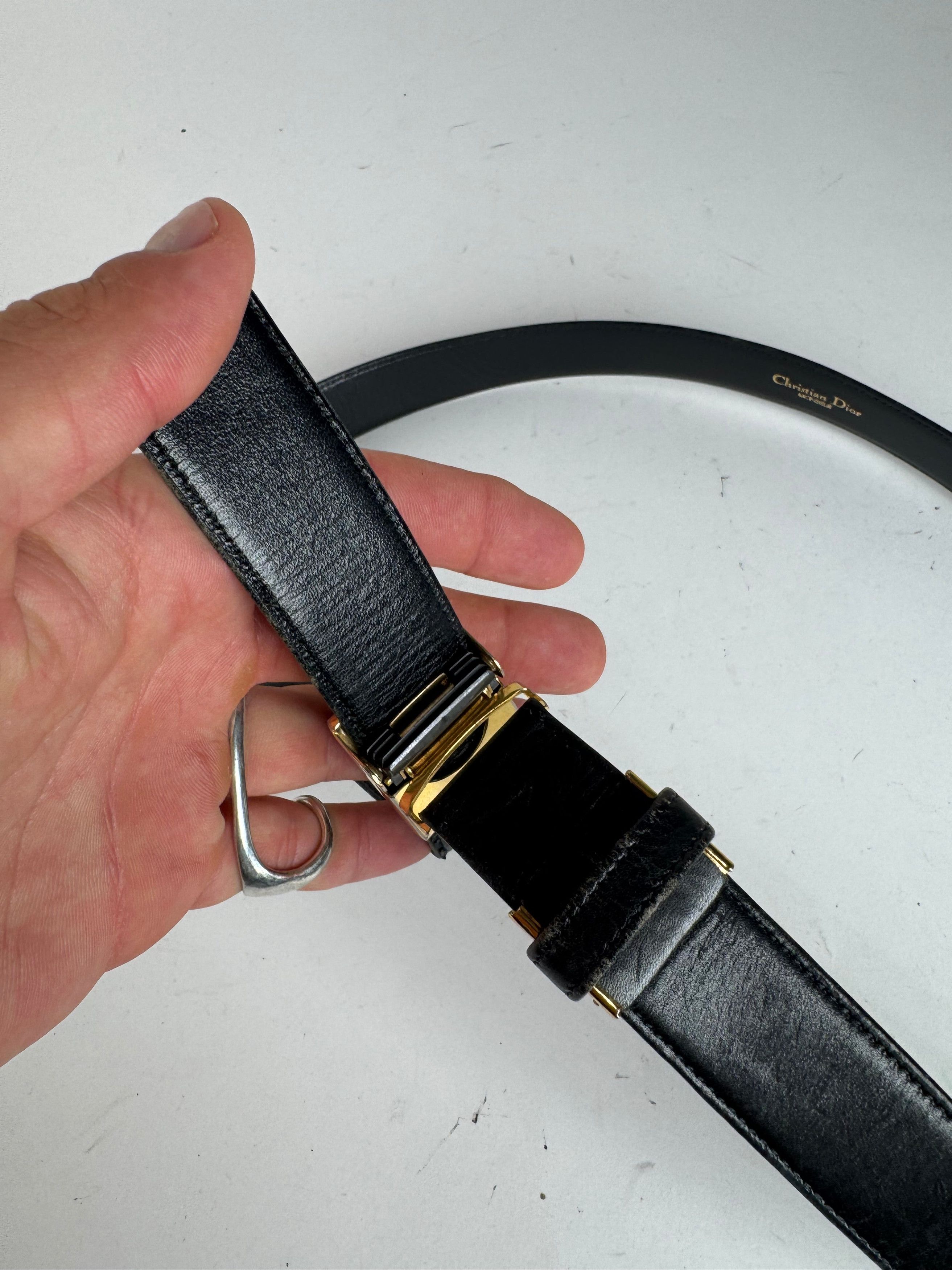 Dior Vintage Leather Belt Black Size ONE SIZE - 5 Thumbnail