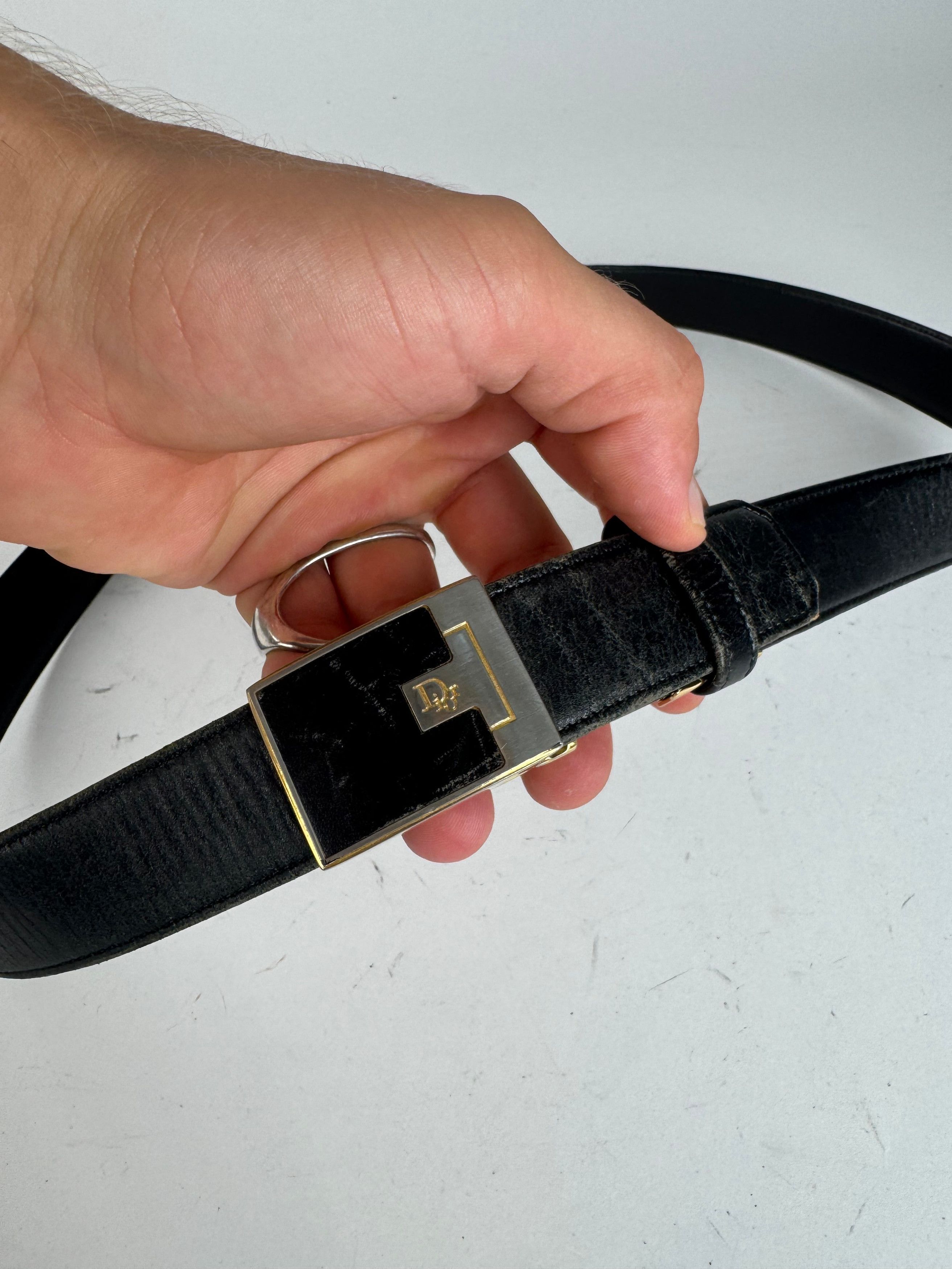 Dior Vintage Leather Belt Black Size ONE SIZE - 2 Thumbnail