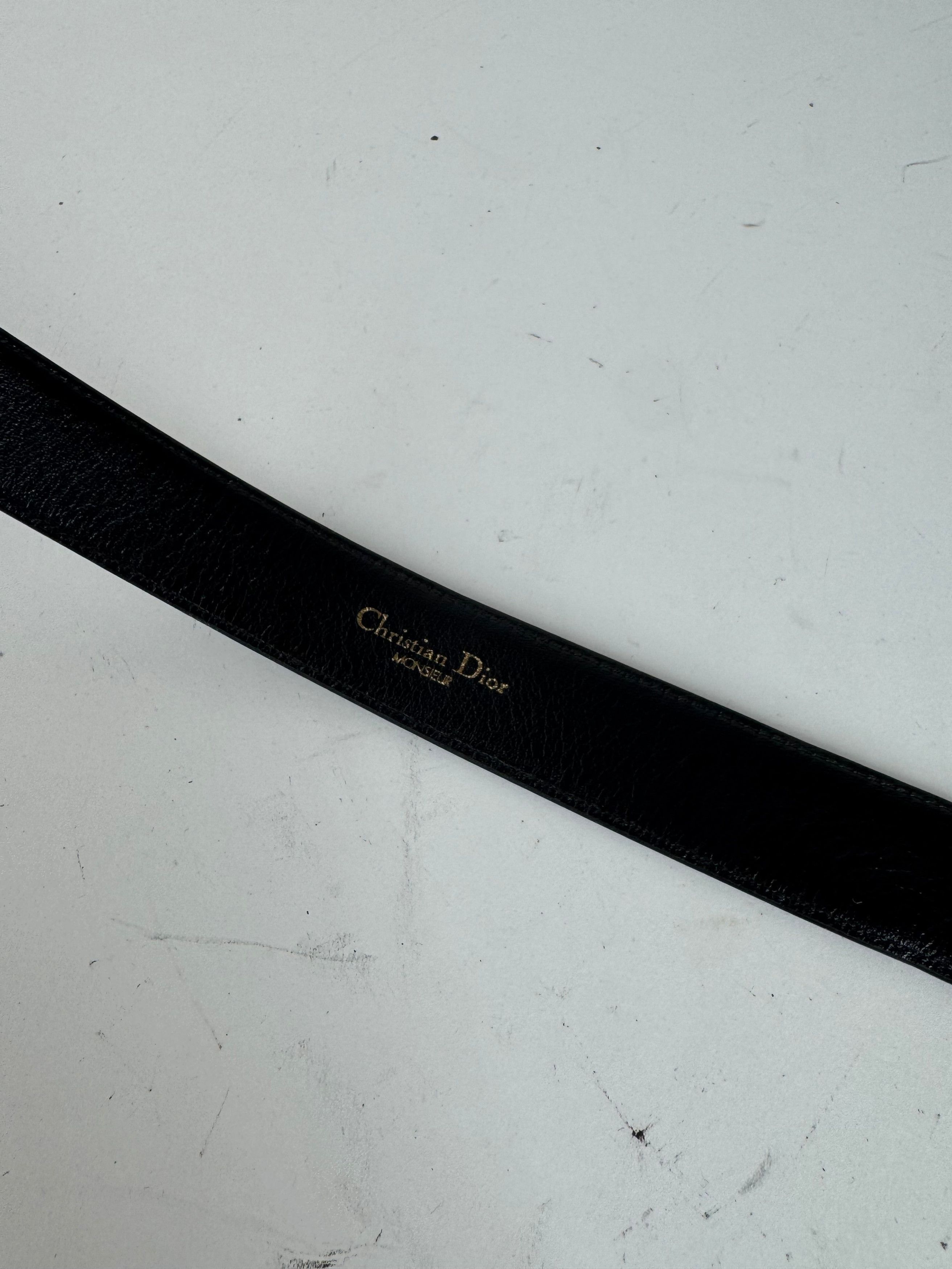 Dior Vintage Leather Belt Black Size ONE SIZE - 6 Thumbnail