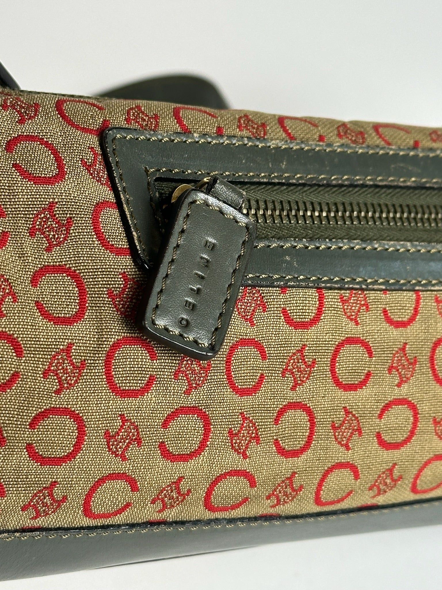 Celine Vintage Paris Macadam bag khaki Red Size ONE SIZE - 10 Thumbnail