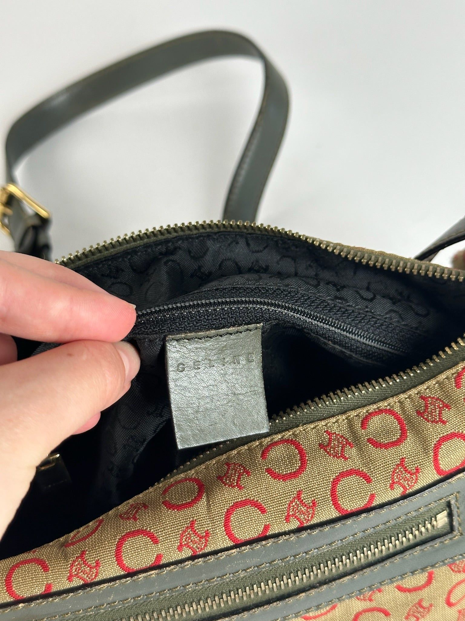 Celine Vintage Paris Macadam bag khaki Red Size ONE SIZE - 4 Thumbnail