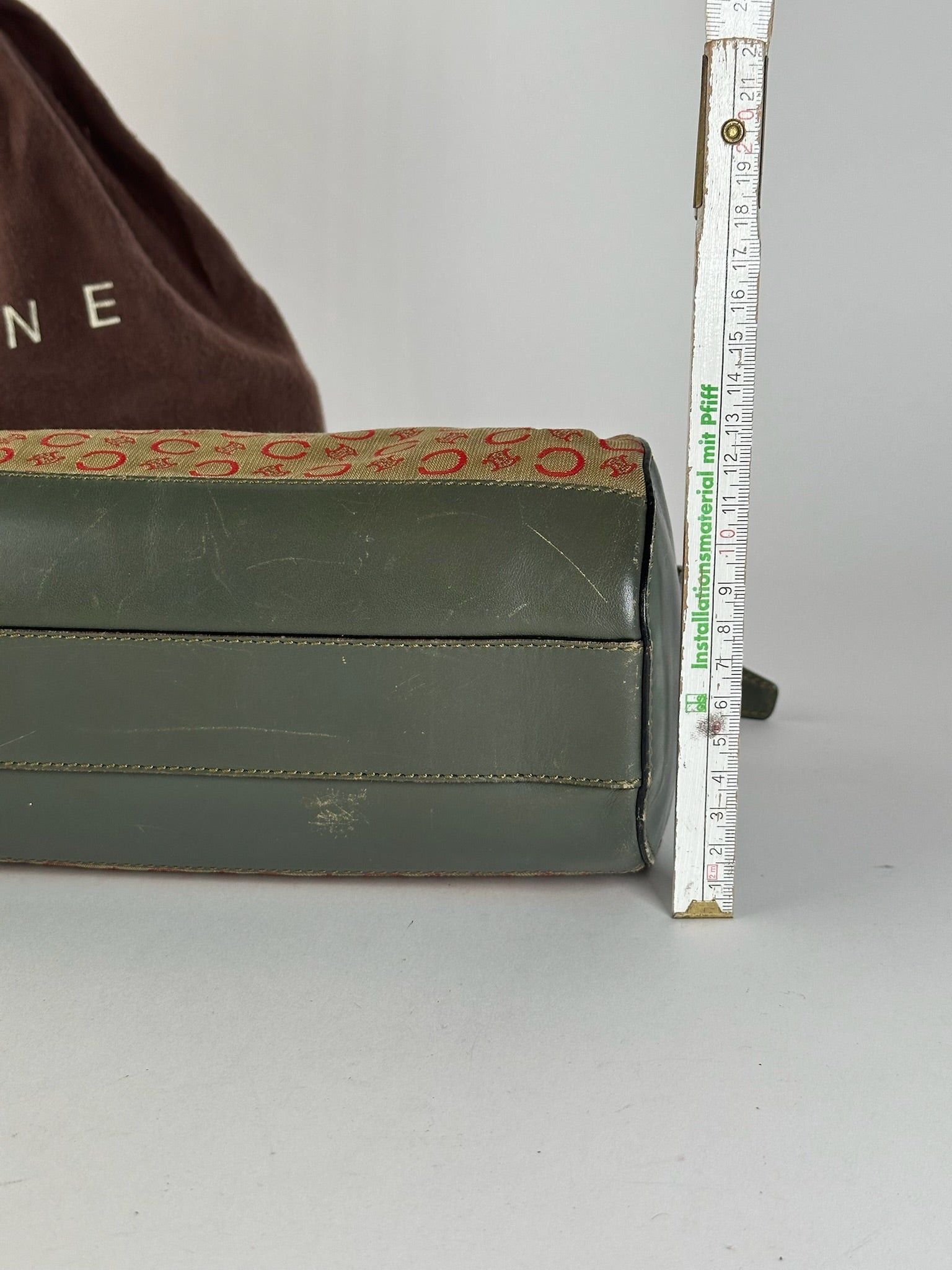 Celine Vintage Paris Macadam bag khaki Red Size ONE SIZE - 12 Thumbnail