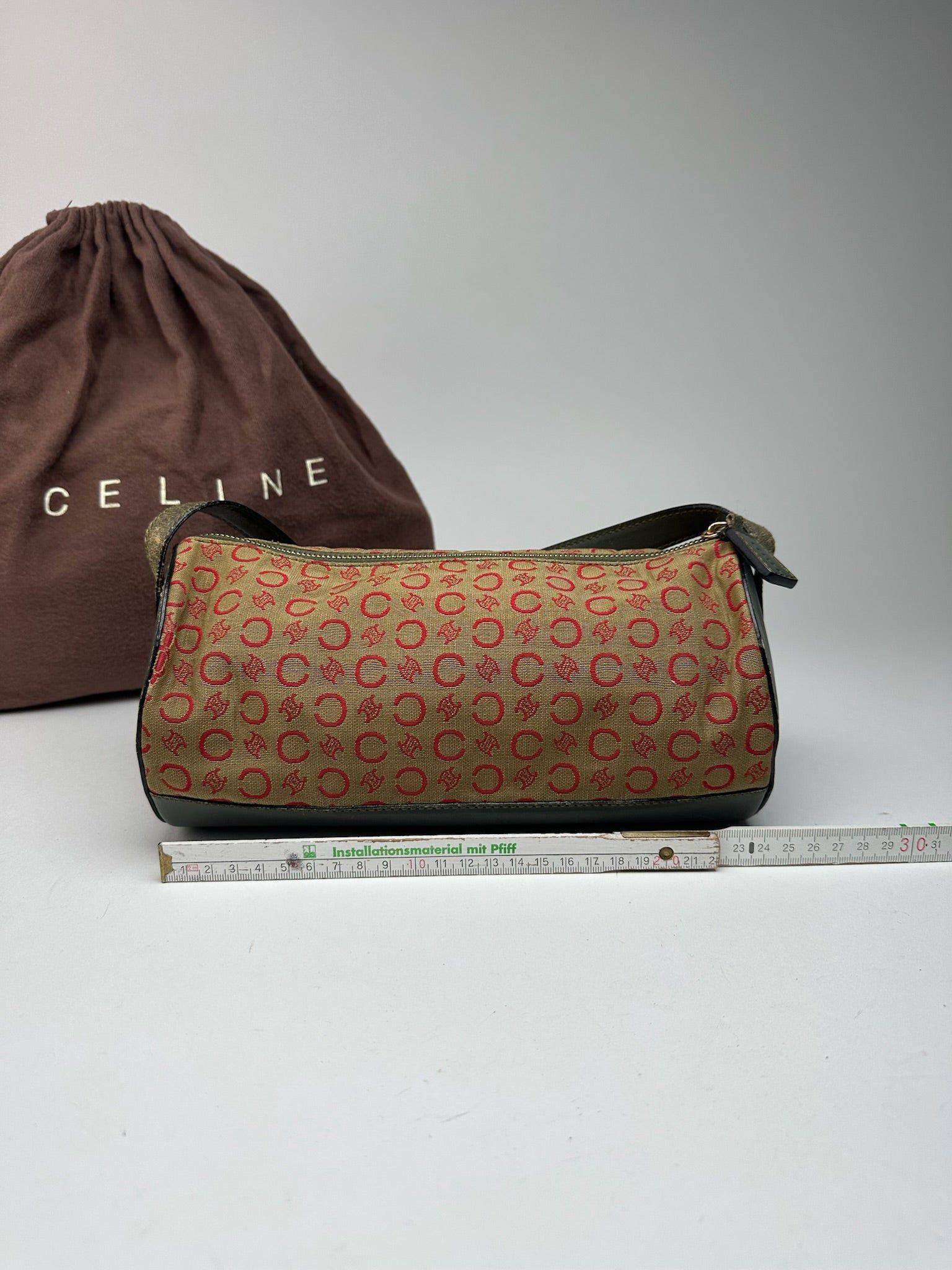 Celine Vintage Paris Macadam bag khaki Red Size ONE SIZE - 14 Thumbnail