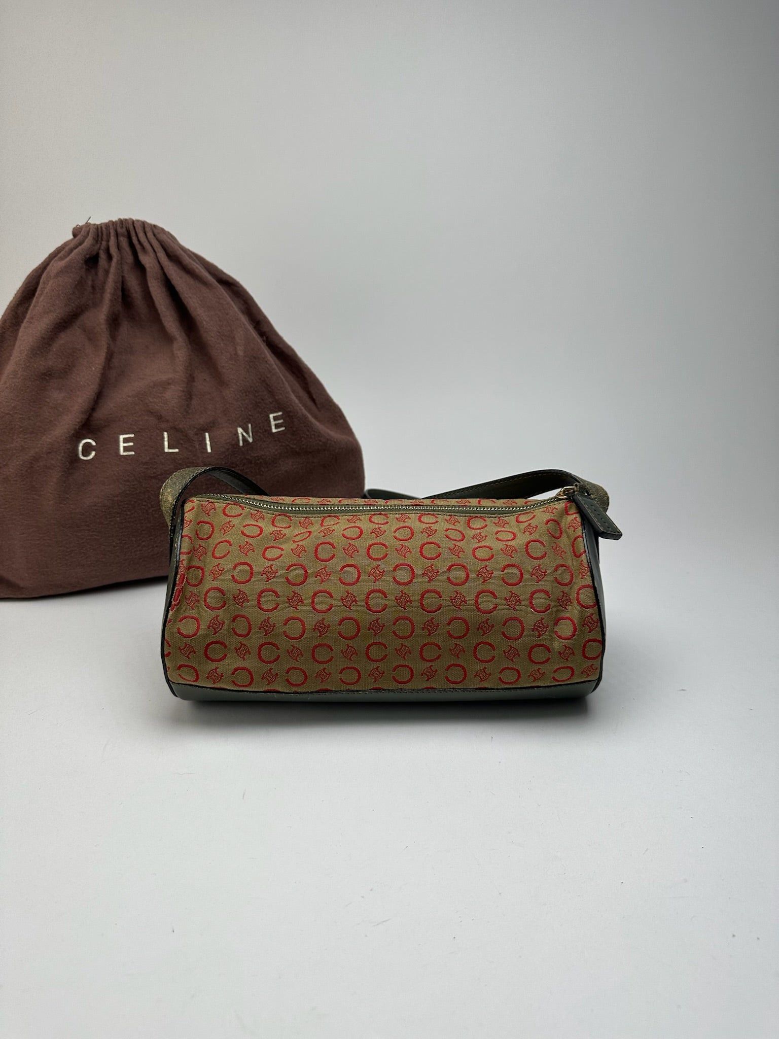 Celine Vintage Paris Macadam bag khaki Red Size ONE SIZE - 2 Thumbnail
