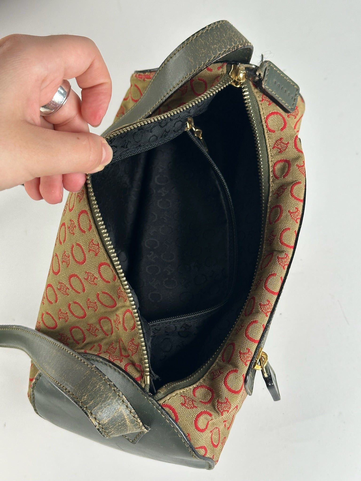 Celine Vintage Paris Macadam bag khaki Red Size ONE SIZE - 3 Thumbnail
