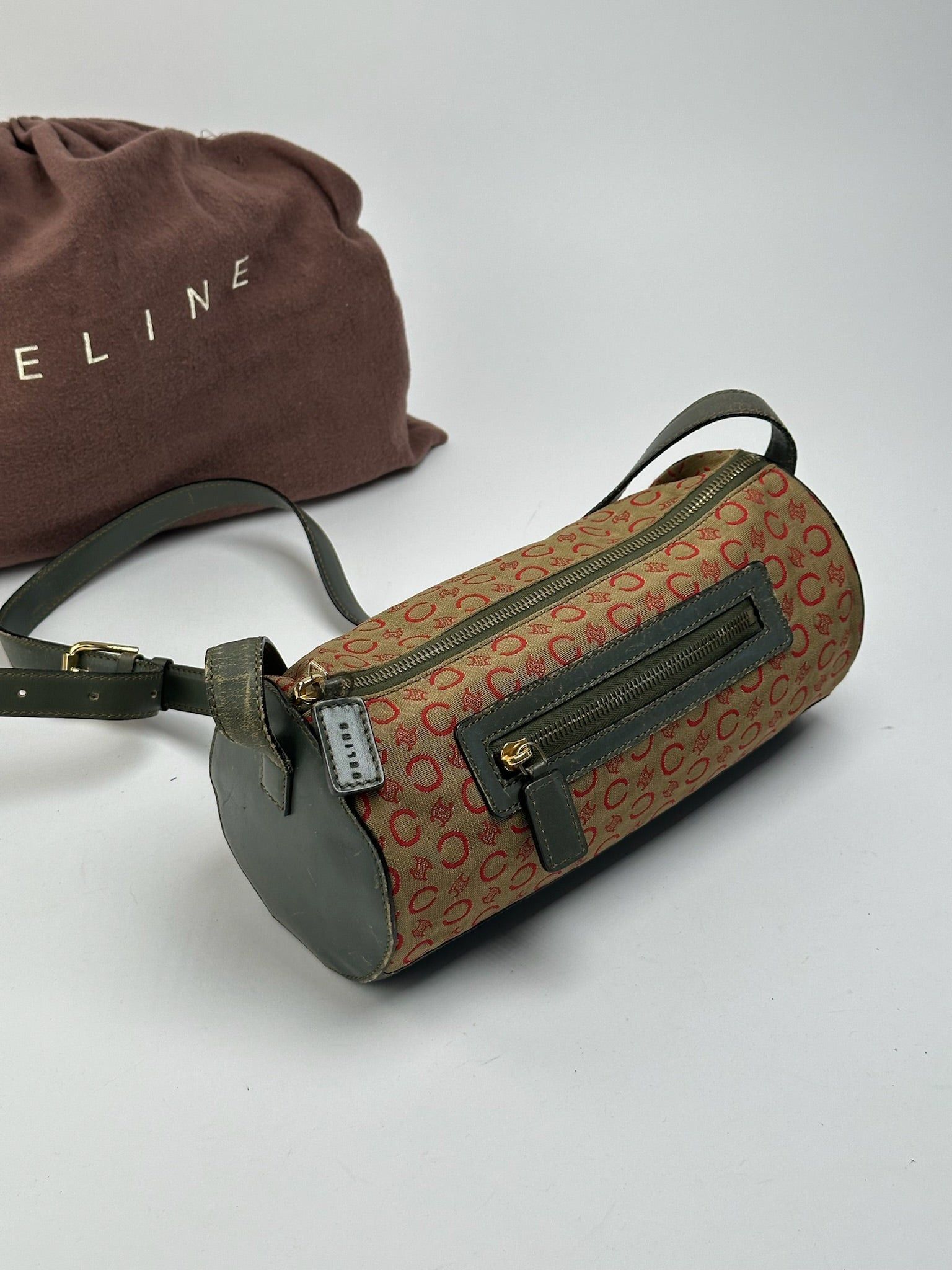 Celine Vintage Paris Macadam bag khaki Red Size ONE SIZE - 11 Thumbnail