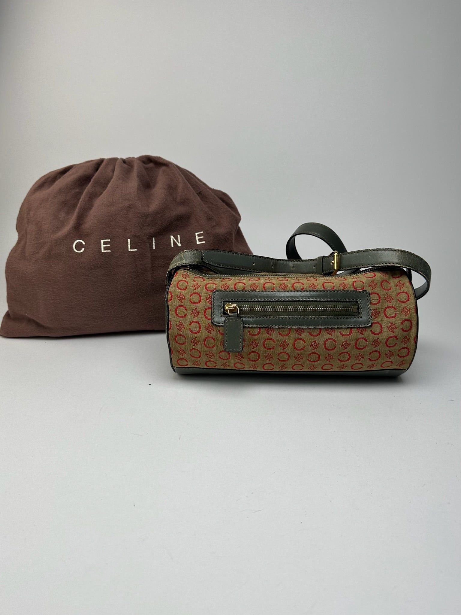 Celine Vintage Paris Macadam bag khaki Red Size ONE SIZE - 6 Thumbnail
