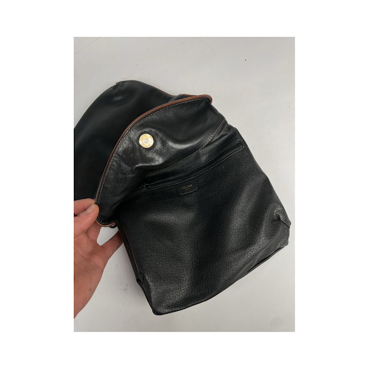 Celine Crécy Vintage Black Patent Leather Handbag Size ONE SIZE - 4 Thumbnail